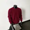 Otoño e Invierno Nuevo Estilo Textura de Piña Cuello Redondo Suéter para Hombre Pareja Moderno Holgado Color Sólido Simple Casual Versátil Prendas de Punto