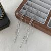 Brincos Longos com Franjas da Moda Prata Esterlina 925 Brincos Coreanos de Luxo de Alto Padrão Corrente Super Fada Acessórios de Orelha Exagerados Estilo Ins