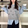 Chaleco Tejido Gouhua Hecho a Mano Chic Estilo Coreano para Mujer Otoño e Invierno 2024 Apilado Nuevo Suave Ceroso Sin Mangas