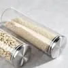 Tapa Redonda de Acero Inoxidable Frasco de Vidrio para Almacenamiento Frasco de Vidrio de Alto Borosilicato para Almacenamiento de Granos de Café y Té Almacenamiento de Granos y Alimentos en la Cocina