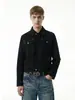 Yishengyi Chaqueta Casual de Solapa Estilo Retro Americano Nicho Alta Gama Unisex para Viajar Corte Boxy Chaqueta Corta