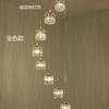 Lámpara de araña de escalera giratoria, estilo dúplex, para villa, sala de estar hueca, luz nórdica, restaurante de lujo, nueva lámpara de araña larga de cristal de múltiples cabezas china