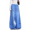 Comercio Transfronterizo Estilo Americano Pedrería Vintage Moda de Calle Alta para Mujer Con Letras Danza de Jazz Diseño de Pierna Ancha Pantalones Casuales Sueltos para Hombre