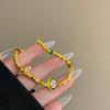 Pulsera de Cereza Maruko de Dibujos Animados Linda Moda Lujo Ligero Pulsera de Perlas Doradas Rotas Dulce Versátil Pulsera para Estudiantes