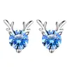 Aretes de moissanita simulación de transmisión en vivo para mujer estilo Ins amor plata de ley S925 circonita seis garras aretes de moissanita aretes