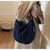 Bolsa Tote Personalizada com Toque Solto de Grande Capacidade Tendência Versátil Leve de Ombro Único Bolsa Transversal Jeans Casual Japonês para Mulheres