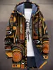 Chaqueta de Invierno con Estampado Digital 3D de Marca Independiente 2025 Cárdigan Estampado Sudadera con Capucha para Hombre Forro de Felpa Engrosado Abrigo de Algodón Juvenil