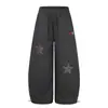 Calça jeans casual reta com estrelas estilo retrô americano para homens e mulheres, novo estilo outono, design solto estilo rua, calça comprida moderna