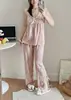Pijama de verano 2023 con almohadilla para el pecho, estilo retro, con estampado floral pequeño, para mujer, popular en internet, TikTok, compra grupal, Daifa Home Clothes