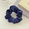 Goma para el pelo de satén de color liso, cruzada, para mujer, simple, banda elástica para coleta de celebridad de Internet, accesorio para el pelo, flor para el pelo