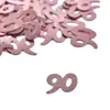 Número 30º Cumpleaños 5060708090 Cumpleaños Confeti Oro Rosa Número Decoración de Fiesta Suministros Adornos de Escritorio