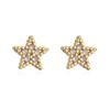 Pendientes Aogu Ins Lindos y Frescos Cobre Oro de 18 Quilates Circonita Microincrustada Estrella de Cinco Puntas Pendientes Geométricos para Mujer Producto Caliente Transfronterizo