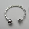 Accesorios de bricolaje Anillo de platino bañado en plata de ley S925 para mujer Pulsera ajustable con apertura Accesorios de perlas semiacabadas