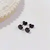 Aretes de Tuerca Geométricos de Estrella de Acero Titanio con Bolas de Acero Grandes y Pequeñas de Moda Simple al por Mayor de Fábrica de Venta Caliente Aretes Perforados Mujeres