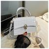 Bolso Pequeño con Hebilla Cuadrada 2023 Otoño Estilo Occidental Nueva Moda Estilo Coreano Patrón Piedra Bolso de Hombro Color Sólido Simple Bolso Cruzado para Mujer