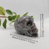 Venta al por mayor Tallado en Cristal Piedra Llama Tallados en Hueso Colección Artesanías Adornos Halloween Accesorios de Terror Calavera