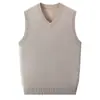 Colete Tricotado de Inverno 2026 Comércio Exterior Transfronteiriço Suéter Masculino Colete Masculino para Homens de Meia-Idade Suéter de Lã em Camadas para Homens