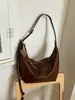 2026 Verão Nova Moda Retrô Grande Capacidade Cor Sólida Textura Popular Casual Bolsa de Ombro Única Bolsa Tote Tote