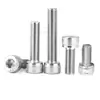 En Stock Tornillos de Cabeza Cilíndrica Hexagonal de Acero Inoxidable 304 M1.4~M30 Tornillos de Cabeza Cilíndrica Moleteada