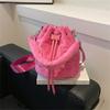 Bolso de felpa de nicho para mujer, bolso bandolera portátil con cordón, estilo coreano, para otoño e invierno, 22 unidades