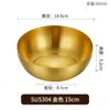 Tigela de Kimchi de Aço Inoxidável 304 Coreana Tigela para Pratos Frios Tigela de Arroz Tigela para Molho Tigela de Condimentos para Hot Pot Tigela Pequena Dourada para Cozinhar