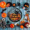 Decoração de Halloween Cruzada 20cm Acrílico Aranha Abóbora Caveira Fantasma Pátio Externo Pingente de Varanda Pendurado