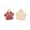 Colgante de huella de pata de gato con purpurina DIY, de gran venta internacional, de aleación, con efecto de goteo de aceite, accesorios de joyería, llavero para teléfono móvil.