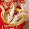 X488-18 Zapatos de Novia Boda Punta Fina Tacón de Aguja Mujer Zapatos de Dama de Honor Vestido de Fiesta Lujo Ligero Zapatos de Boda Cómodos y Versátiles 34-40
