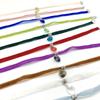 Collar corto con colgante de corazón de melocotón colorido de comercio exterior europeo y americano con forma de corazón de cristal y cinturón de terciopelo de encaje retro Harajuku