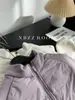 Jaqueta Feminina Curta Leve Gola Alta Cor Lisa Cintura Fina Zíper Ajustado Estilo Puff Patchwork Jaqueta Inverno 2025
