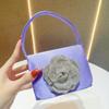 Bolsa Cuadrada Pequeña de Satén de Seda Estilo Francés para Banquetes con Diseño Floral, Mini Bolso de Mano para Labial, Monedas, Llaves, Bolso Cruzado, Satén de Seda