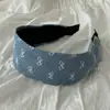 Faixa de Cabelo Retro Estilo Francês com Laço de Jeans e Aba Larga para Mulheres, Faixa de Cabelo Alta para Uso Diário, Acessório de Cabelo para Sair