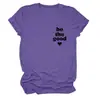 Sé la buena Amazon eBay Estación Independiente Casual Simple Versátil Camiseta de Mujer con Estampado Cuello Redondo Manga Corta