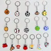 Llaveros creativos de PVC, accesorios temáticos deportivos, adornos en forma de pelota y dijes para mochila - pequeños regalos de goma blanda, disponibles para venta al por mayor