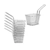 Atacado de fábrica cesta de fritura cesta de batatas fritas suporte de batatas fritas mini cesta quadrada de fritura cesta de lanches de restaurante cesta de batatas fritas para comida beleza