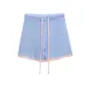 Conjunto de Malha Casual Feminino Novo para Exportação Transfronteiriça Europeia e Americana: Camisa Polo de Malha + Conjunto de Shorts de Malha