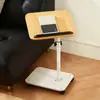 Mesa de noche con ruedas al por mayor transfronteriza, Estante de almacenamiento de mesita de noche, Mesa pequeña móvil, Mesa de centro ajustable, Mesa lateral para sofá de sala de estar