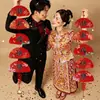 Decoración de habitación de boda, decoraciones largas colgantes para la boda, cortinas para las habitaciones de la novia y el novio, decoraciones de pared de fondo, guirnaldas con personajes de "feliz"