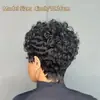 Comércio Transfronteiriço Novo Estilo Cabelo Cacheado Curto Africano Peruca Curta Preta Cacheada Feminina Peruca Sintética para Cabeça Inteira