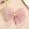 Ventas Directas de Fabricante Transfronterizas Pasadores para el Cabello de Niños Malla de Perlas Artificiales Lazo Accesorios para el Cabello de Niños Pinzas de Tela Suaves Todo Incluido