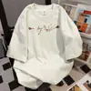 Camiseta de Manga Corta con Estampado de Letras para Parejas 2025 Verano Nuevo Estilo Casual Holgada y Versátil Ropa de Trabajo Top