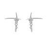 Pendientes de Vía Láctea Diseño Único de Nicho Pendientes de Circonita de Alta Gama Pendientes de Estrella de Cuatro Puntas Pendientes
