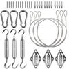 Accesorios para Vela de Sombra Red de Sombra Triangular de Cuatro Esquinas Acero Inoxidable 304 Hebilla de Puerta Diamante Gancho de Resorte Kit de Cable de Acero