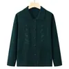 Cárdigan Suéter de Primavera de la Abuela, Ropa Holgada de Primavera y Otoño para Mujeres de Mediana Edad y Mayores, Chaqueta de Punto de Mamá, Ropa para Personas Mayores