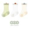 25 Calcetines de Bebé Transpirables Línea Cero Sin Hueso Calcetines de Algodón Delgados de Dibujos Animados para Bebé Primavera y Verano Niños Malla Grande Tres Pares