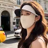 Máscara de Proteção Solar para Mulheres 2026 Novo Verão Chapéu de Sol de Rosto Inteiro Proteção UV Integrada Máscara Facial de Seda Gelada com Alça nas Orelhas