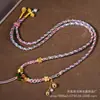 Cordão para Pingente Xizang Trançado à Mão Vintage Versátil Étnico Pingente Flor de Pessegueiro Tangka Killam