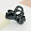 Presilha de Cabelo Cor de Chá com Leite Retrô Estilo Francês, Presilha Grande Transparente Tipo Pinça para a Parte de Trás da Cabeça, Presilha Elegante de Tubarão Coreana para Meninas