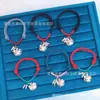 Plata pura 999 Gato KT diy cara grande pulsera de gato cuerda trenzada rosa estilo nacional nuevo chino lindo dulce extraíble ajustable