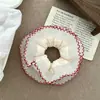 Doce Francês ~ Argola de Cabelo de Renda Intestino Grosso Design de Nicho Avançado Corda de Cabelo de Renda Dupla Acessórios de Cabelo Versáteis para Meninas
